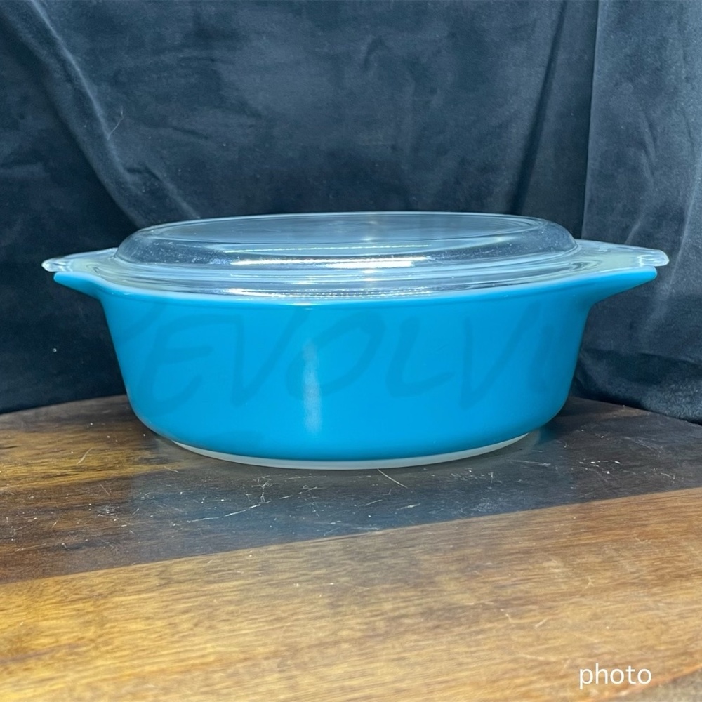 Pyrex 471 Blue Horizon w/Clear Lid